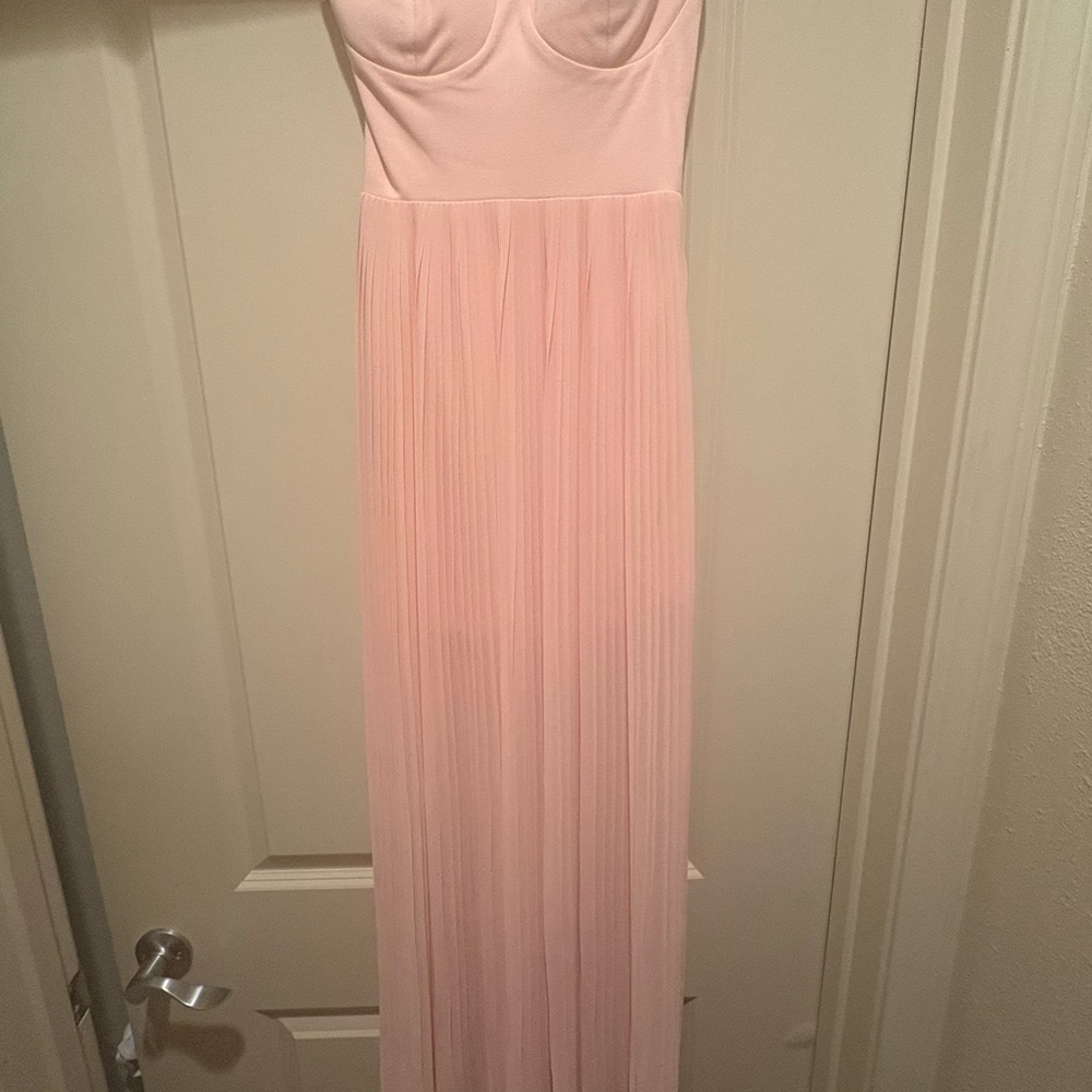 Blaque Label Pink Strapless Pleated Formal Dress - XS